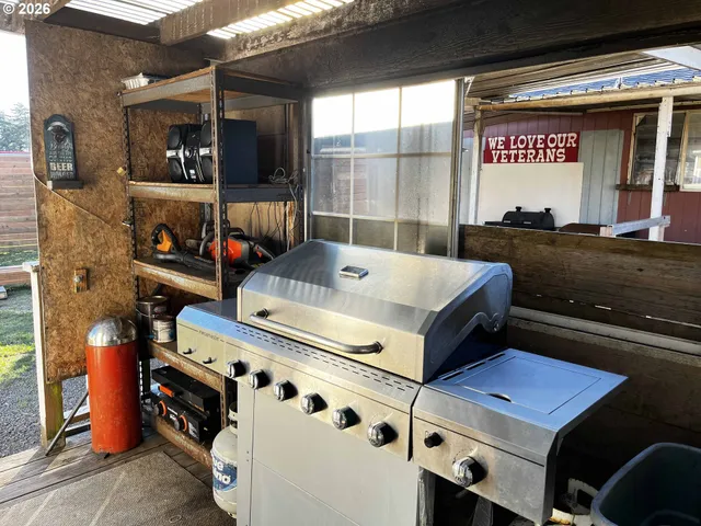 a view of wooden door