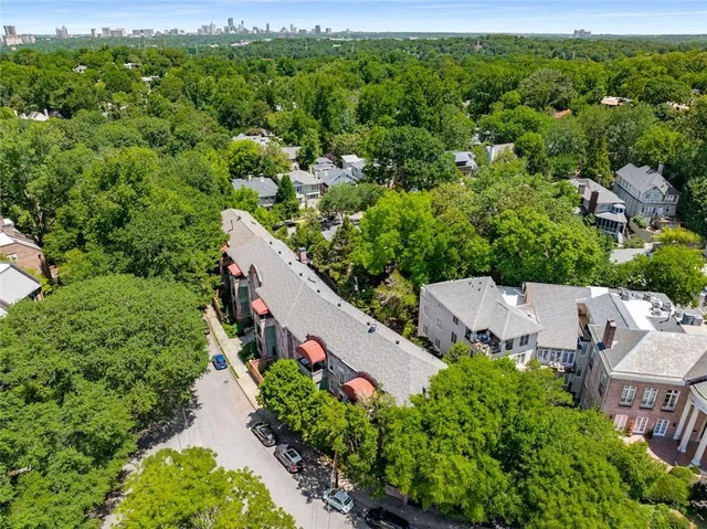 an aerial view of multiple house