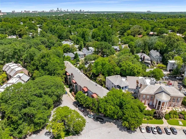 a view of a city with tall buildings