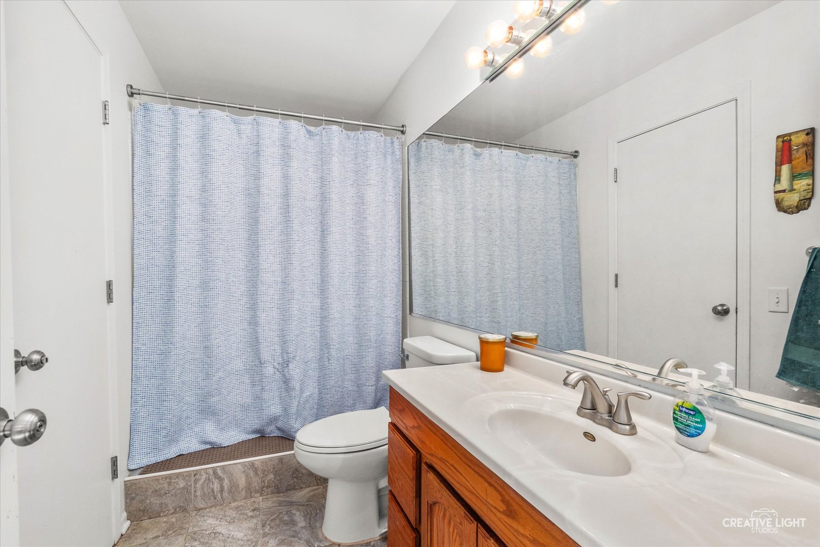 170 Half Moon Circle Aurora, IL 60504 - Photo 10 of 15 a bathroom with a sink a toilet and shower curtain