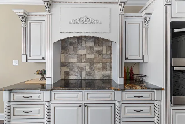 a close view of a stove in the kitchen