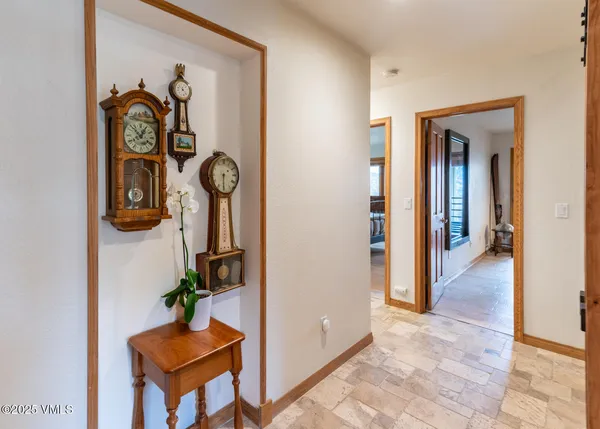 a view of entryway with wooden floor