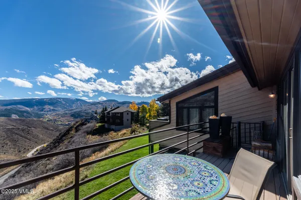 a view of a sky from a balcony
