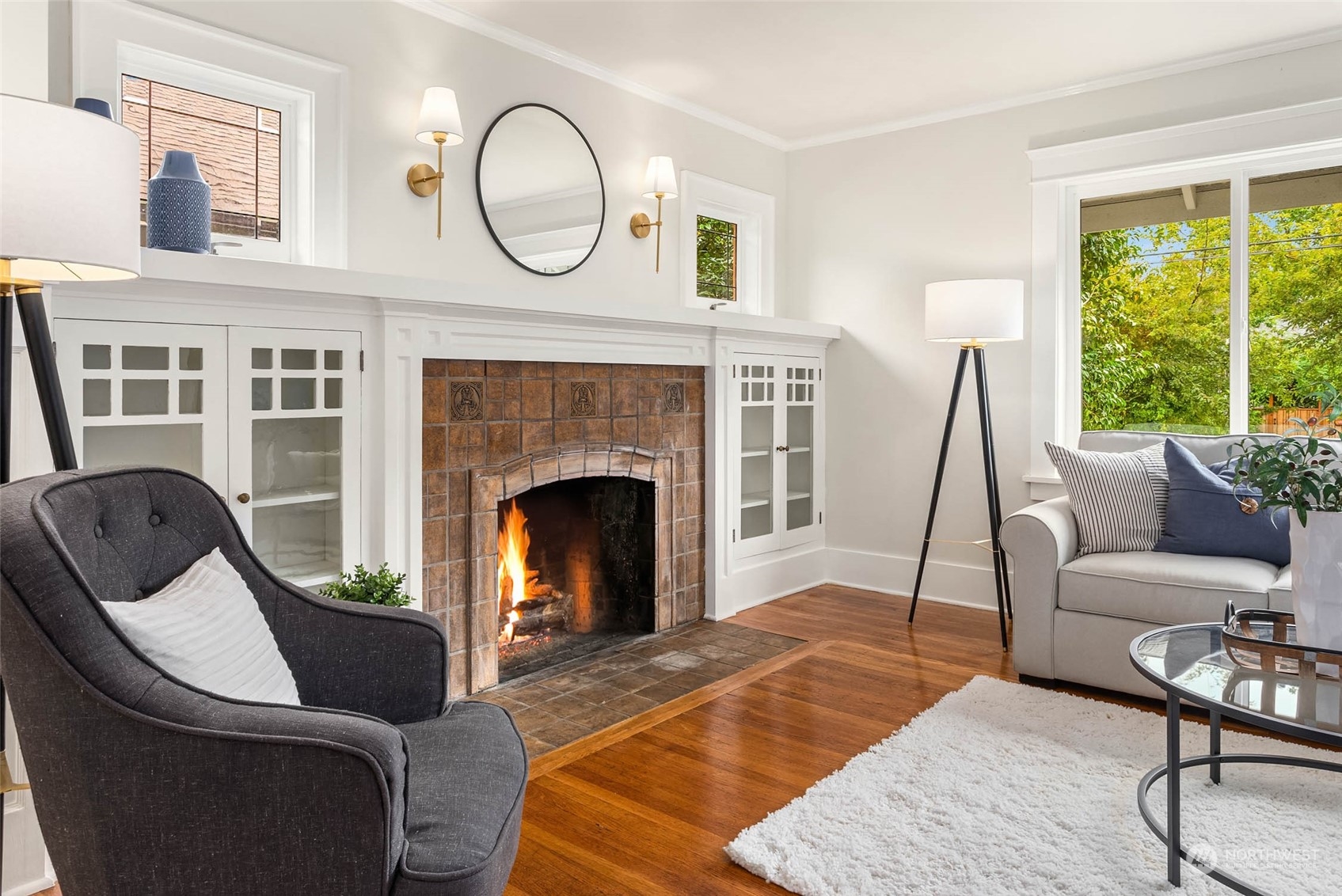 2368 North 52nd Street Seattle, WA 98103 - Photo 8 of 32 a living room with furniture and a fireplace