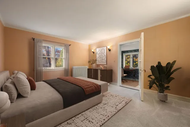 a view of a hallway with a elevator