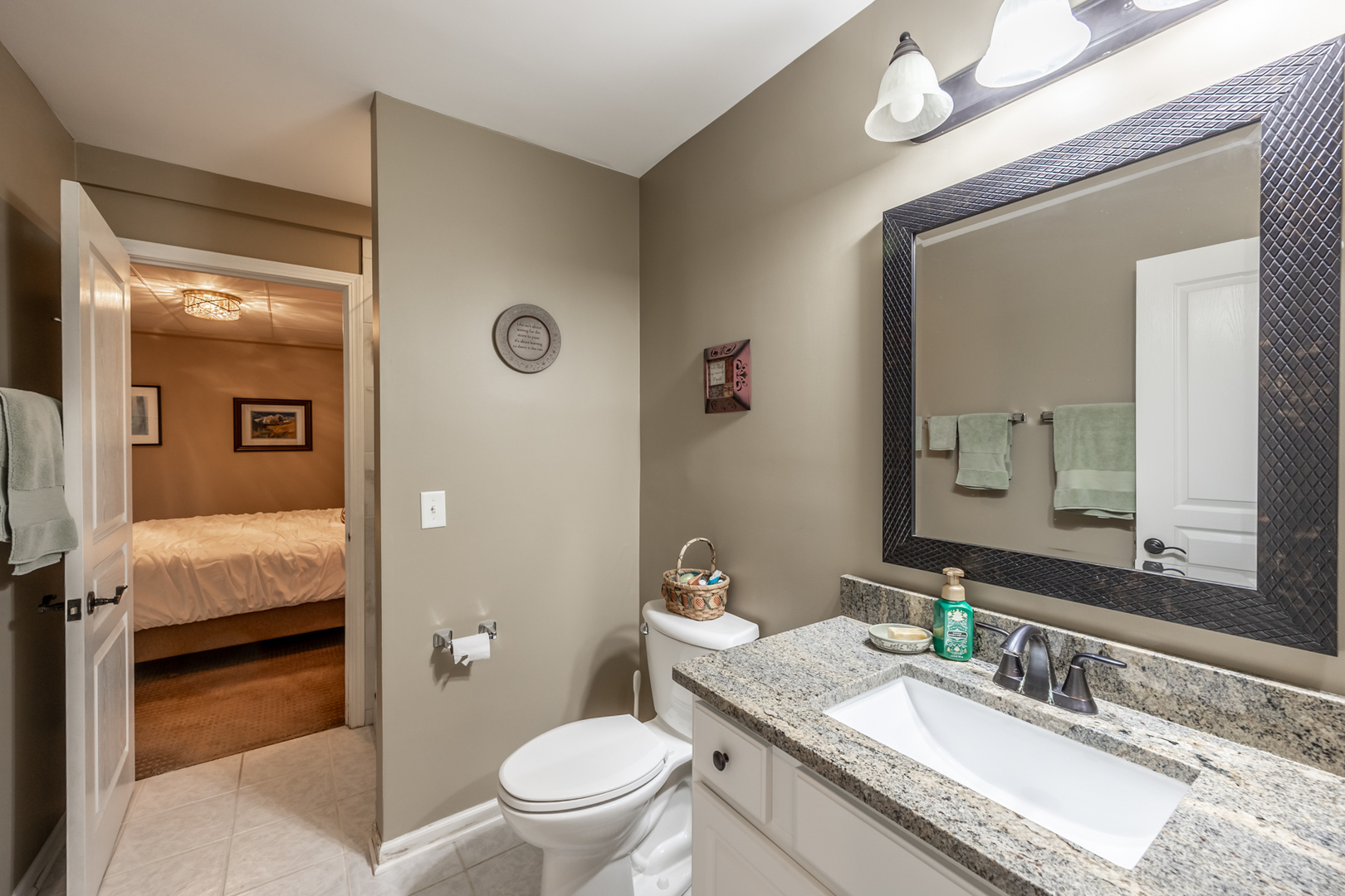 2737 Winton Court West Dundee, IL 60118 - Photo 48 of 52 a bathroom with a granite countertop sink mirror vanity and toilet