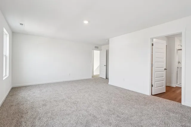 an empty room with closet