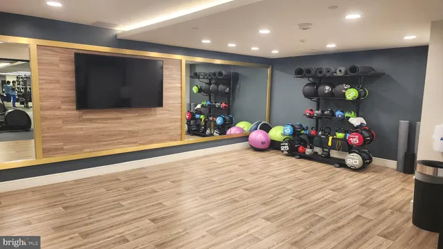 a view of a garage with a lot of stuff