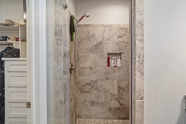 a bathroom with a shower