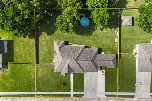 an aerial view of a house