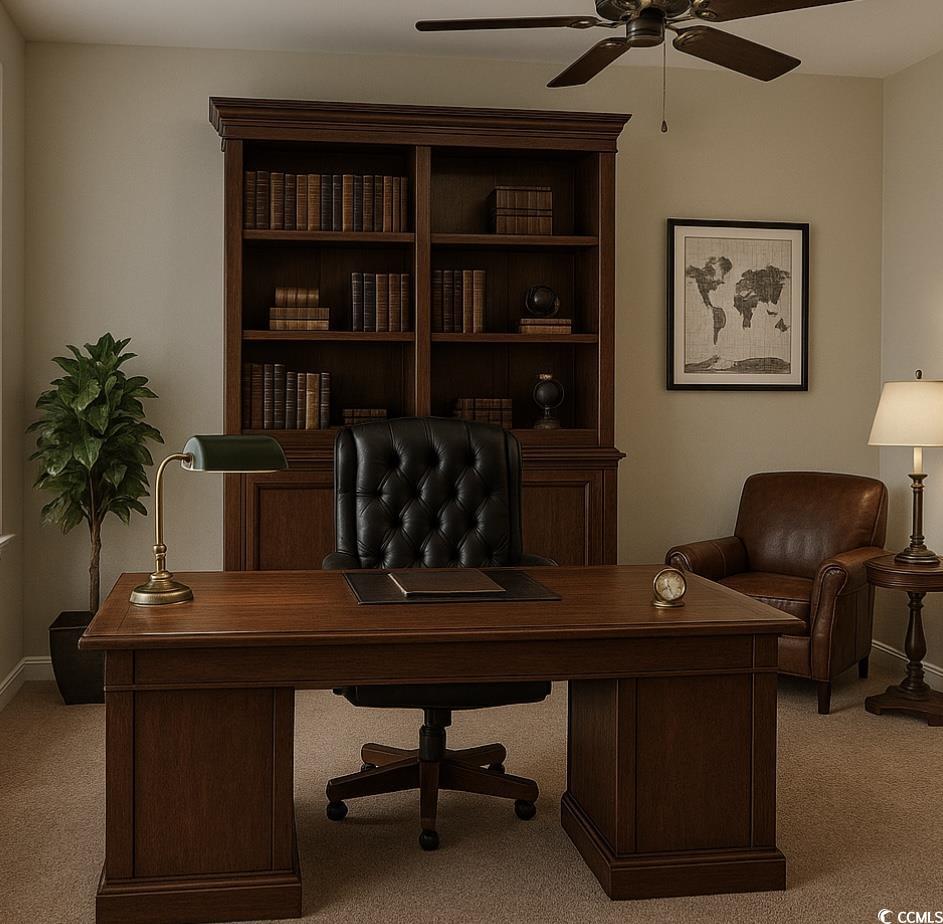 3320 Candytuft Drive Conway, SC 29526 - Photo 4 of 19 Home office featuring light carpet and ceiling fan