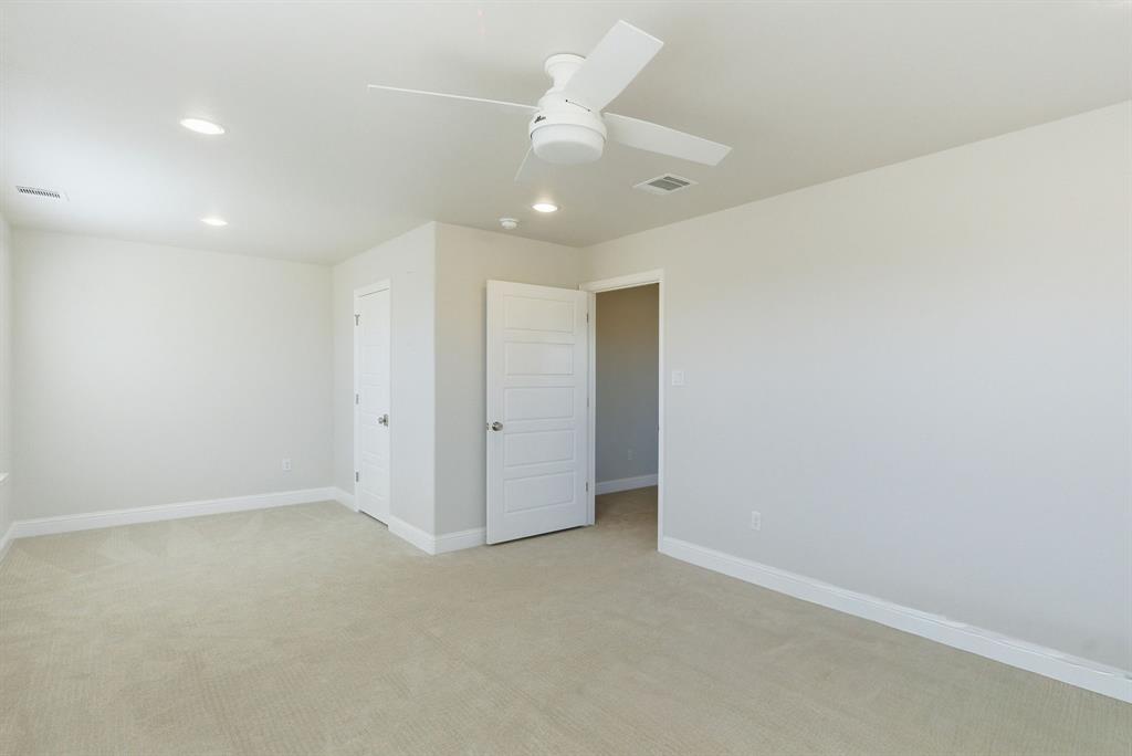 4600 A Old Brock Road Weatherford, TX 76087 - Photo 23 of 40 Unfurnished bedroom featuring light colored carpet, recessed lighting, and a ceiling fan