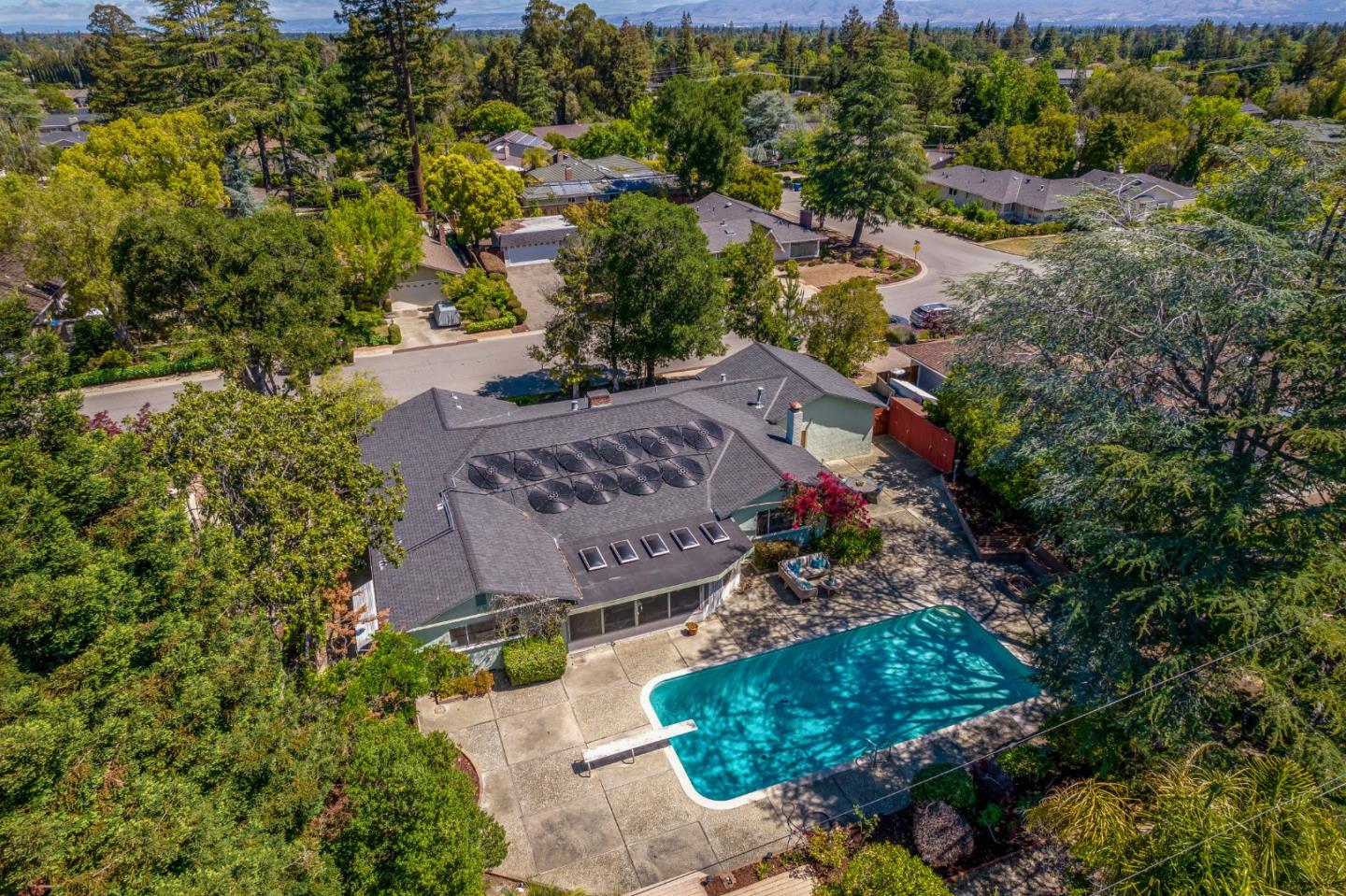 20184 Pierce Road Saratoga, CA 95070 - Photo 26 of 30 an aerial view of a house with a garden
