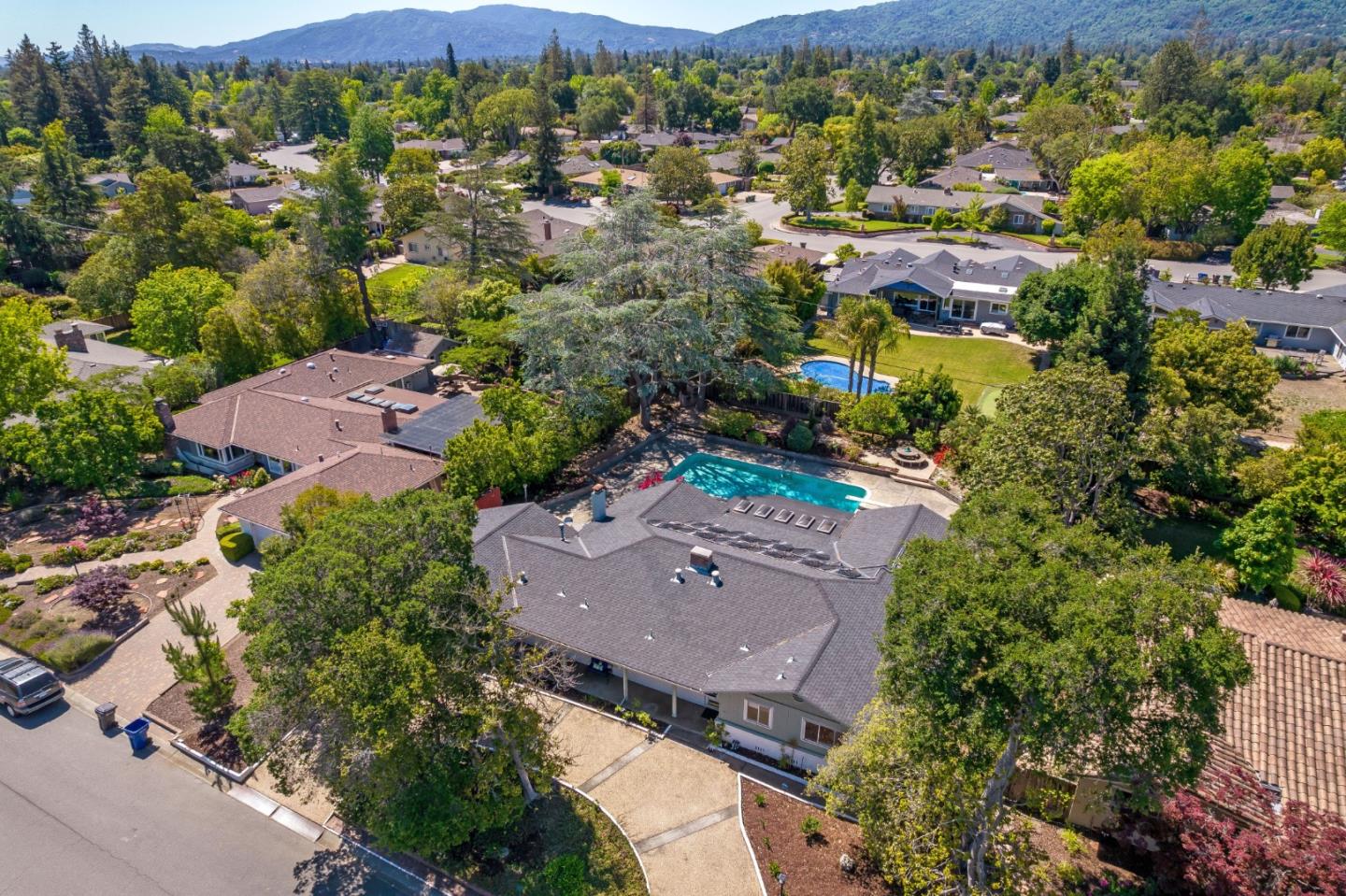 20184 Pierce Road Saratoga, CA 95070 - Photo 28 of 30 an aerial view of residential houses with outdoor space and trees