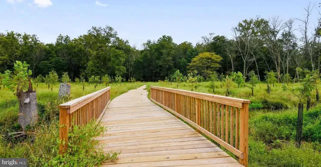a view of a wooden bridge