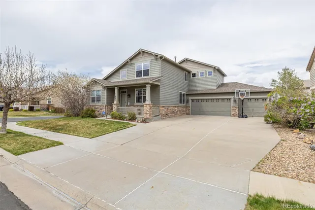 a front view of a house with yard and green space