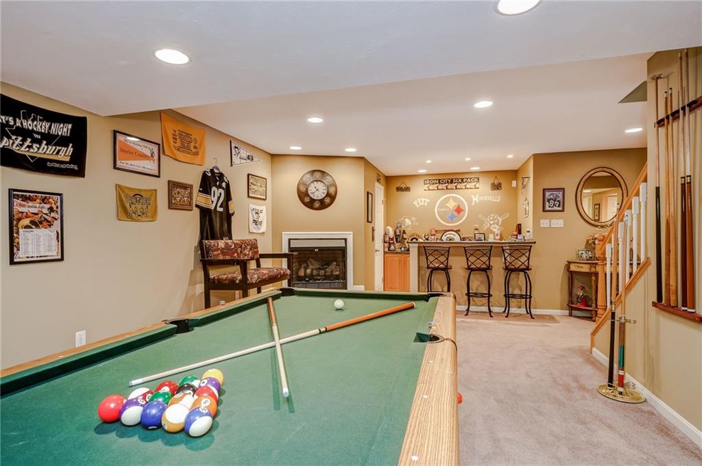 201 Maple Ridge Drive Canonsburg, PA 15317 - Photo 16 of 25 Finished Rec Room with gas fireplace and bar area