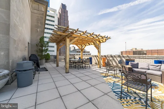 a view of a city with tall buildings