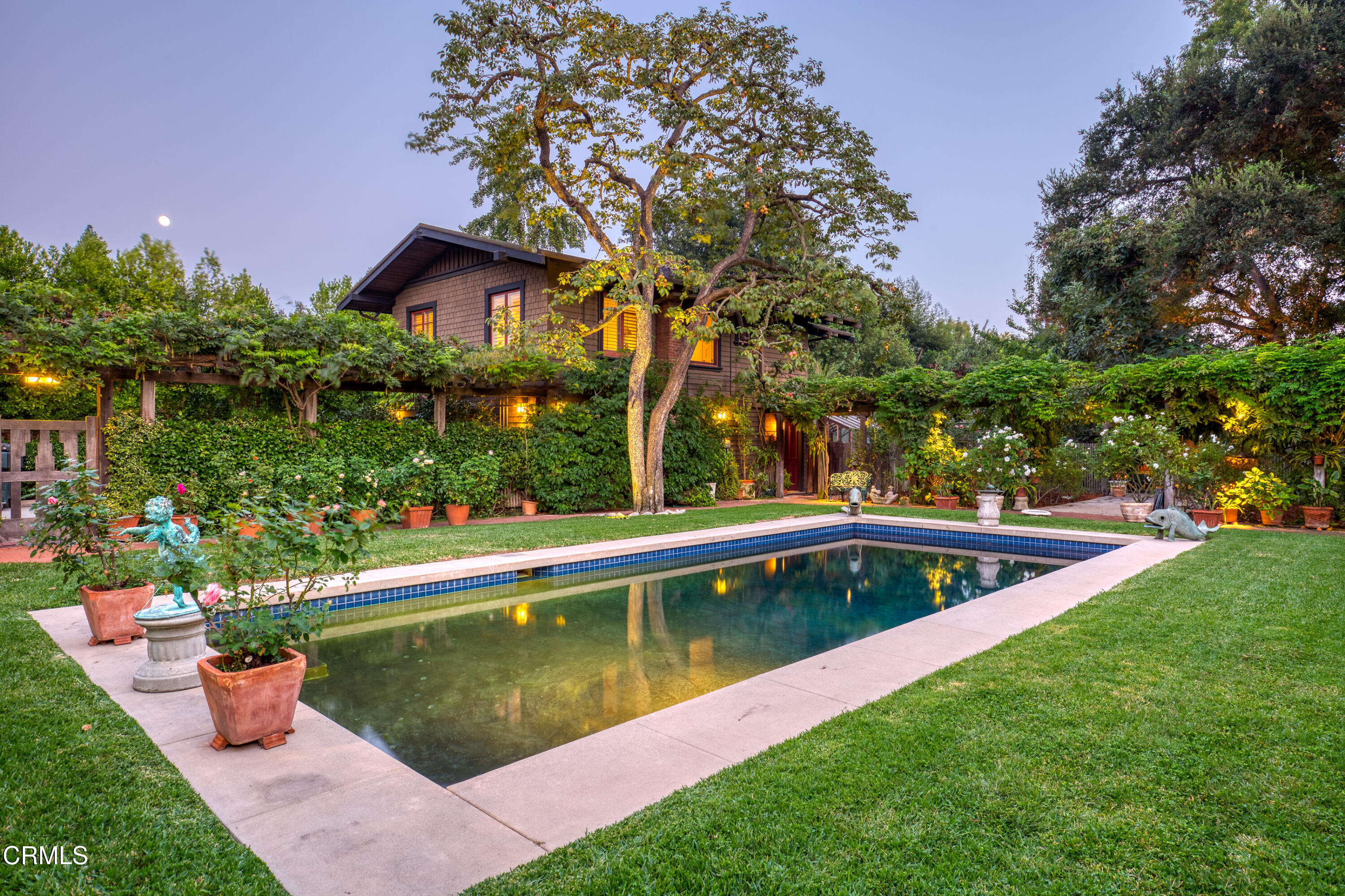 470 Bradford Street Pasadena, CA 91105 - Photo 46 of 75 a view of a swimming pool with a yard and sitting area