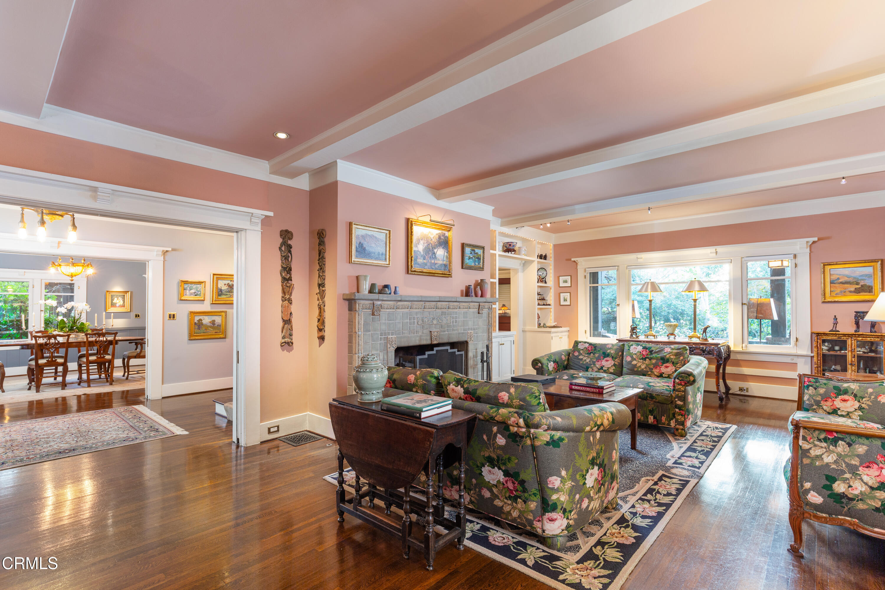 470 Bradford Street Pasadena, CA 91105 - Photo 7 of 75 a living room with fireplace furniture and a large window