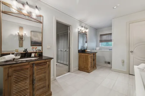 a living room filled with furniture