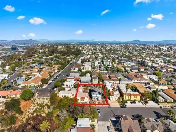an aerial view of a city