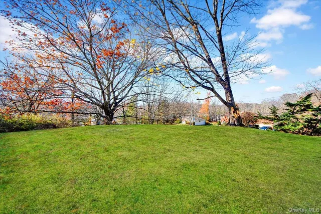 a backyard of a house with lots of green space
