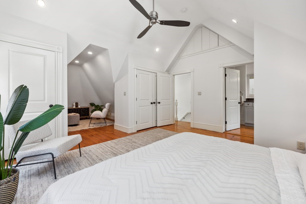 7 Haskell Street, Unit B Cambridge, MA 02140 - Photo 17 of 23 a bedroom with furniture and a large window