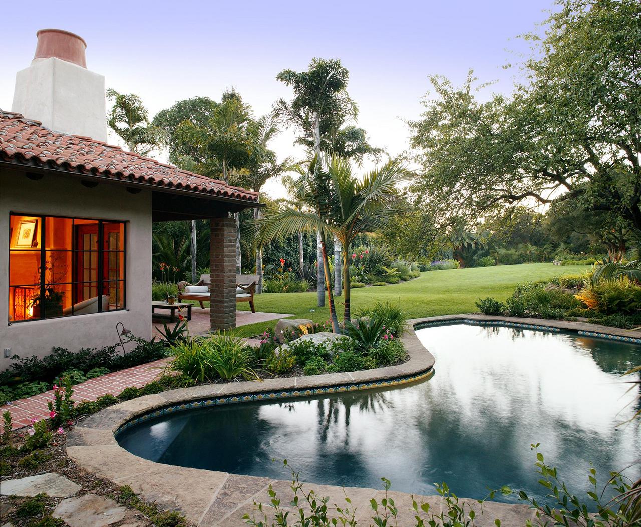 797 Hot Springs Road Montecito, CA 93108 - Photo 3 of 7 a view of swimming pool with outdoor seating and plants