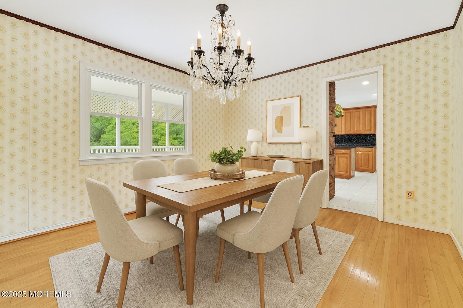 32 Woods Road Freehold, NJ 07728 - Photo 6 of 35 a view of a dining room with furniture and chandelier