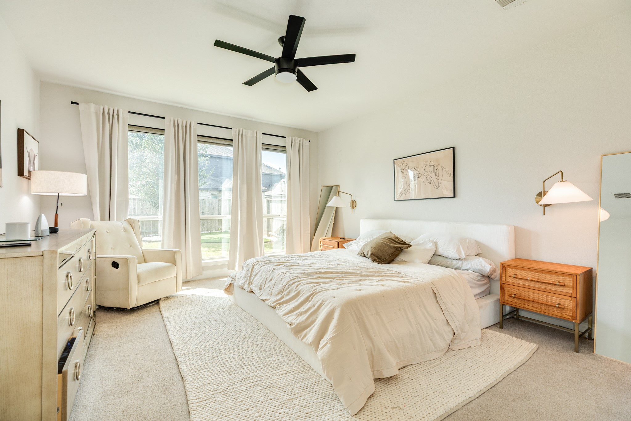 3706 Arpa Street Rosharon, TX 77583 - Photo 19 of 50 a bedroom with a bed wooden floor and a window