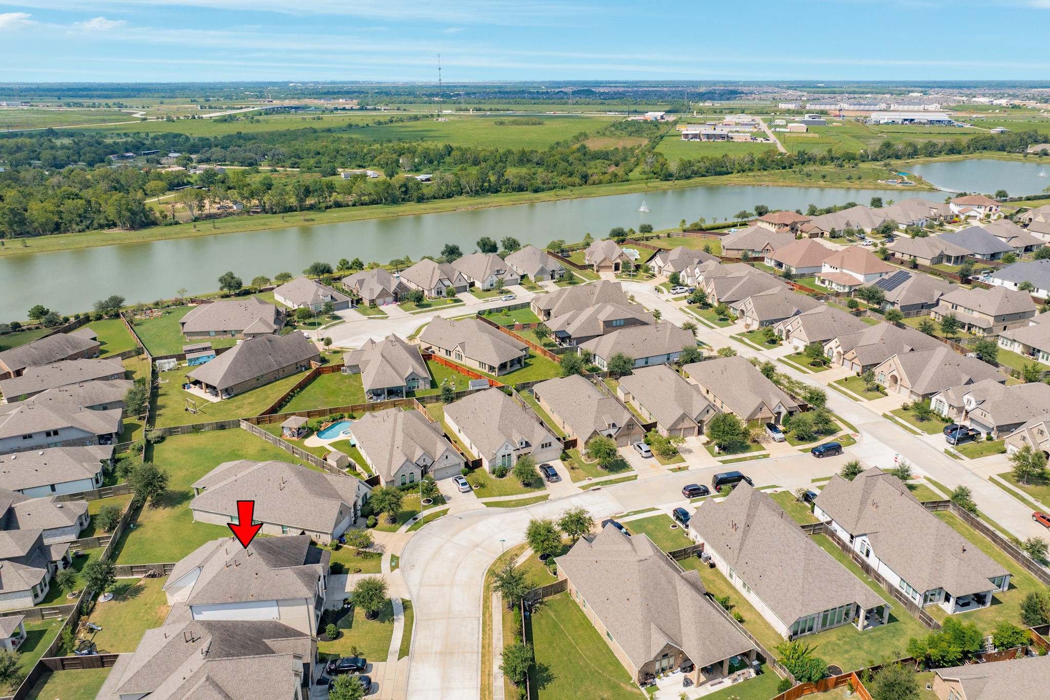 3706 Arpa Street Rosharon, TX 77583 - Photo 32 of 50 an aerial view of a city with ocean view