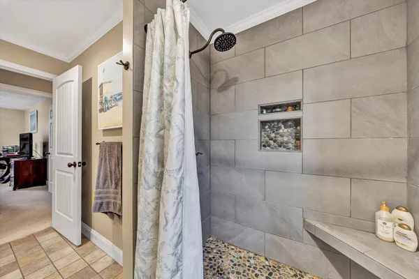 a living room with furniture