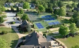an aerial view of multiple house