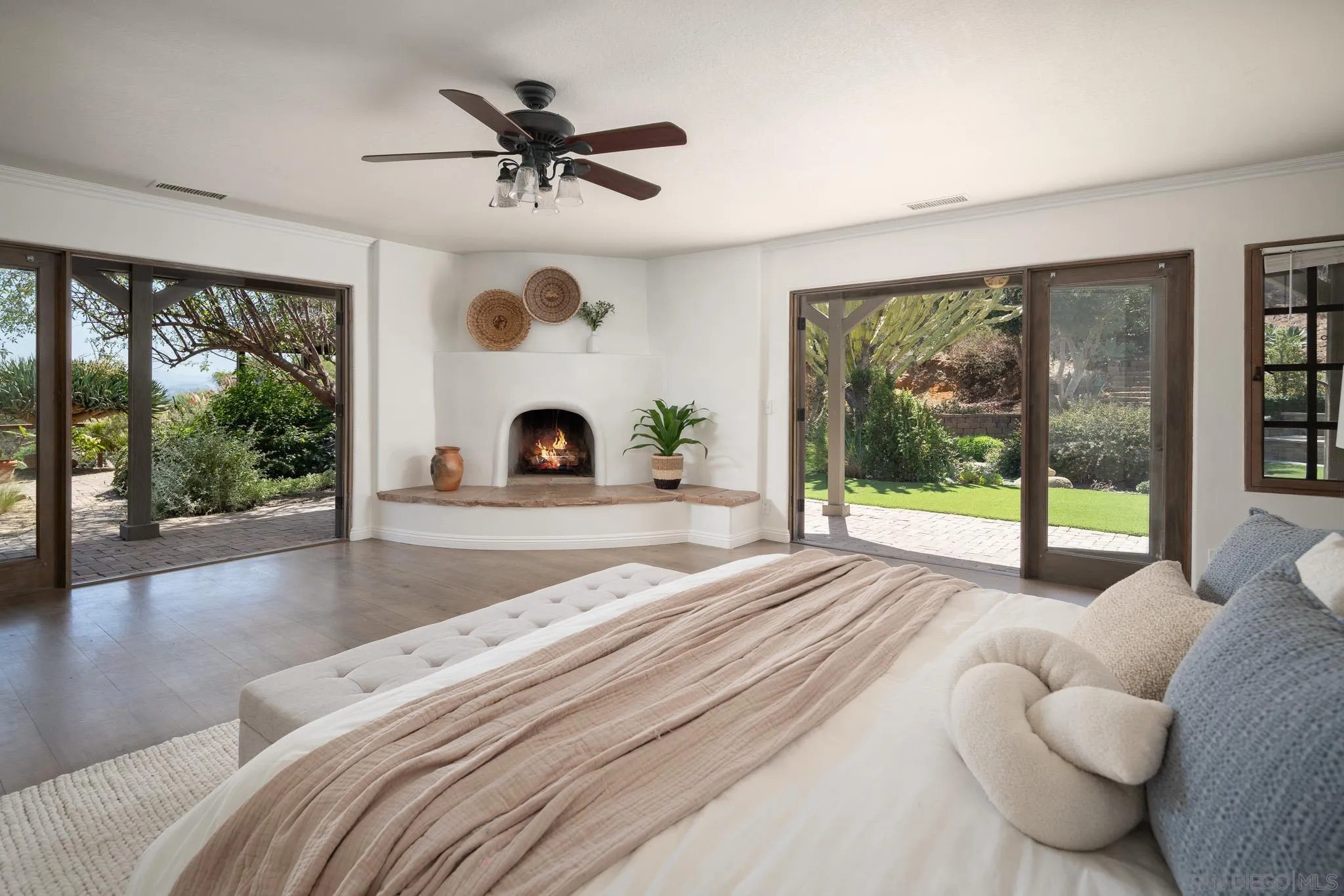 1243 Crest Drive Encinitas, CA 92024 - Photo 14 of 47 a bedroom with furniture and a large window