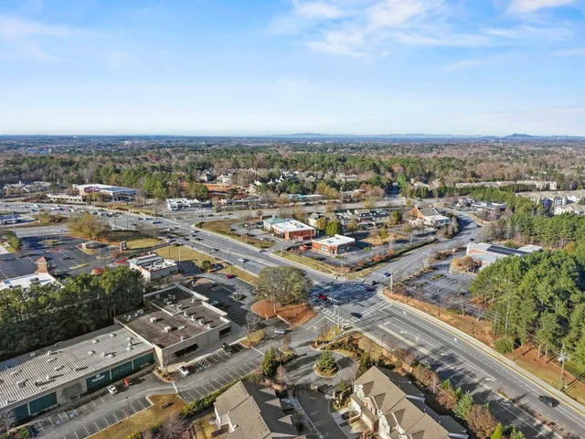 an aerial view of a city