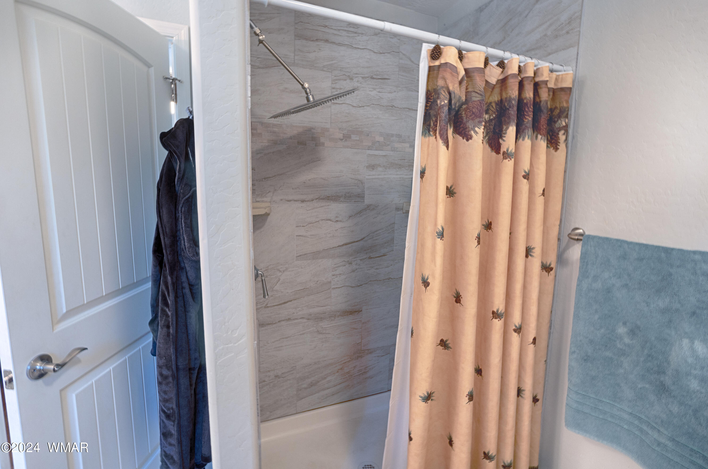 625 East Nora Place Pinetop, AZ 85935 - Photo 28 of 35 a bathroom with a glass door shower and a shower