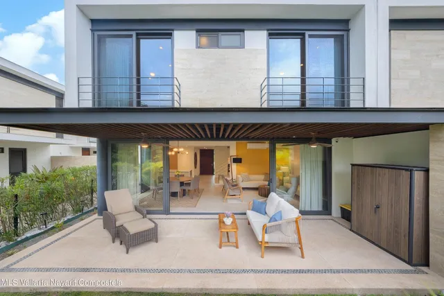 a living room with furniture