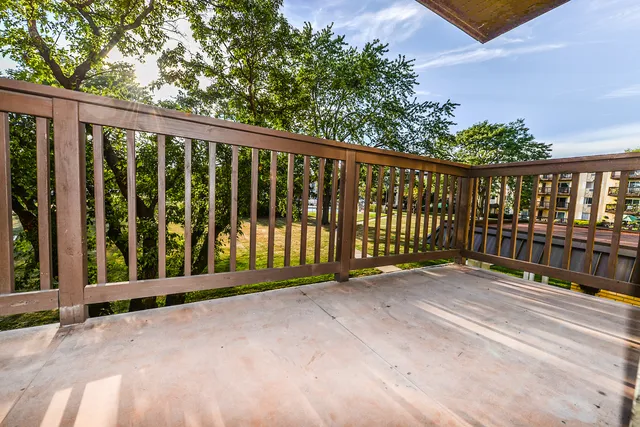 a view of a wooden deck