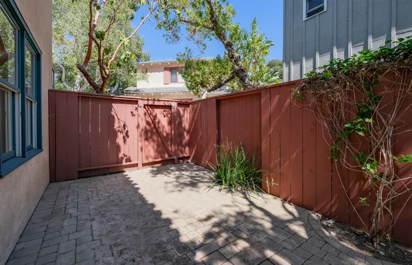 a couple of plants with wooden fence