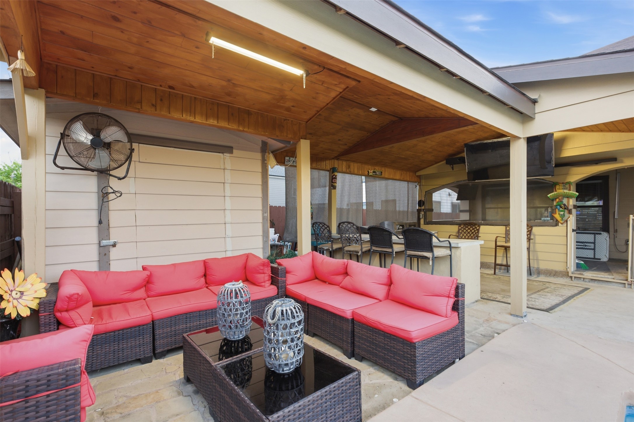 5701 Malarkey Road Del Valle, TX 78617 - Photo 23 of 27 View of patio / terrace with an outdoor lounge area with bar
