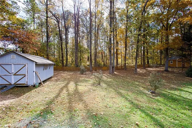 a view of backyard with tree