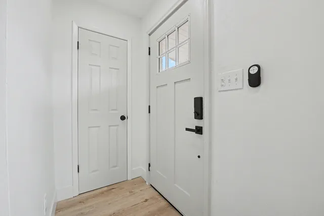 a kitchen with appliances and cabinets
