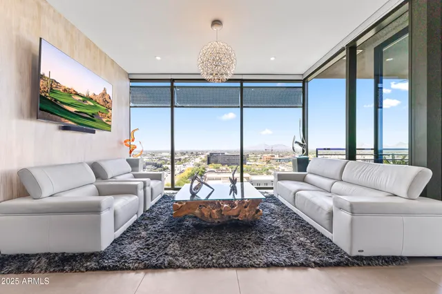a view of balcony with furniture