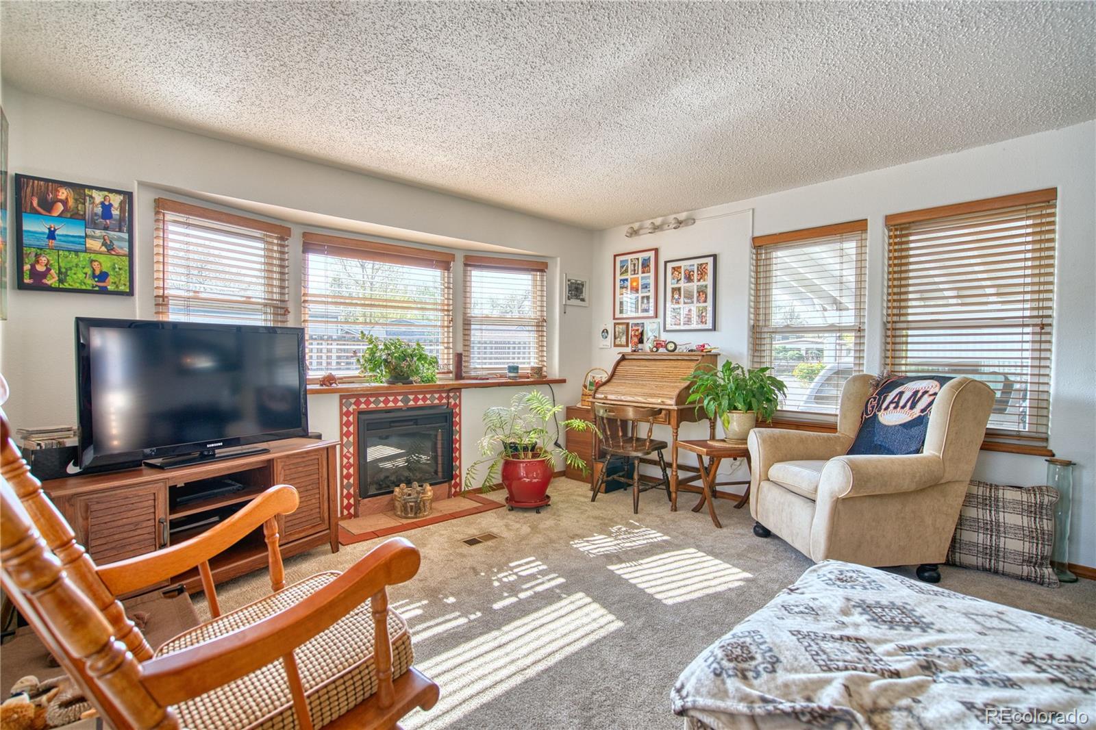 5000 Butte Street Boulder, CO 80301 - Photo 1 of 16 a living room with furniture a flat screen tv and a fireplace