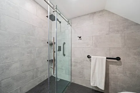 a bathroom with a shower