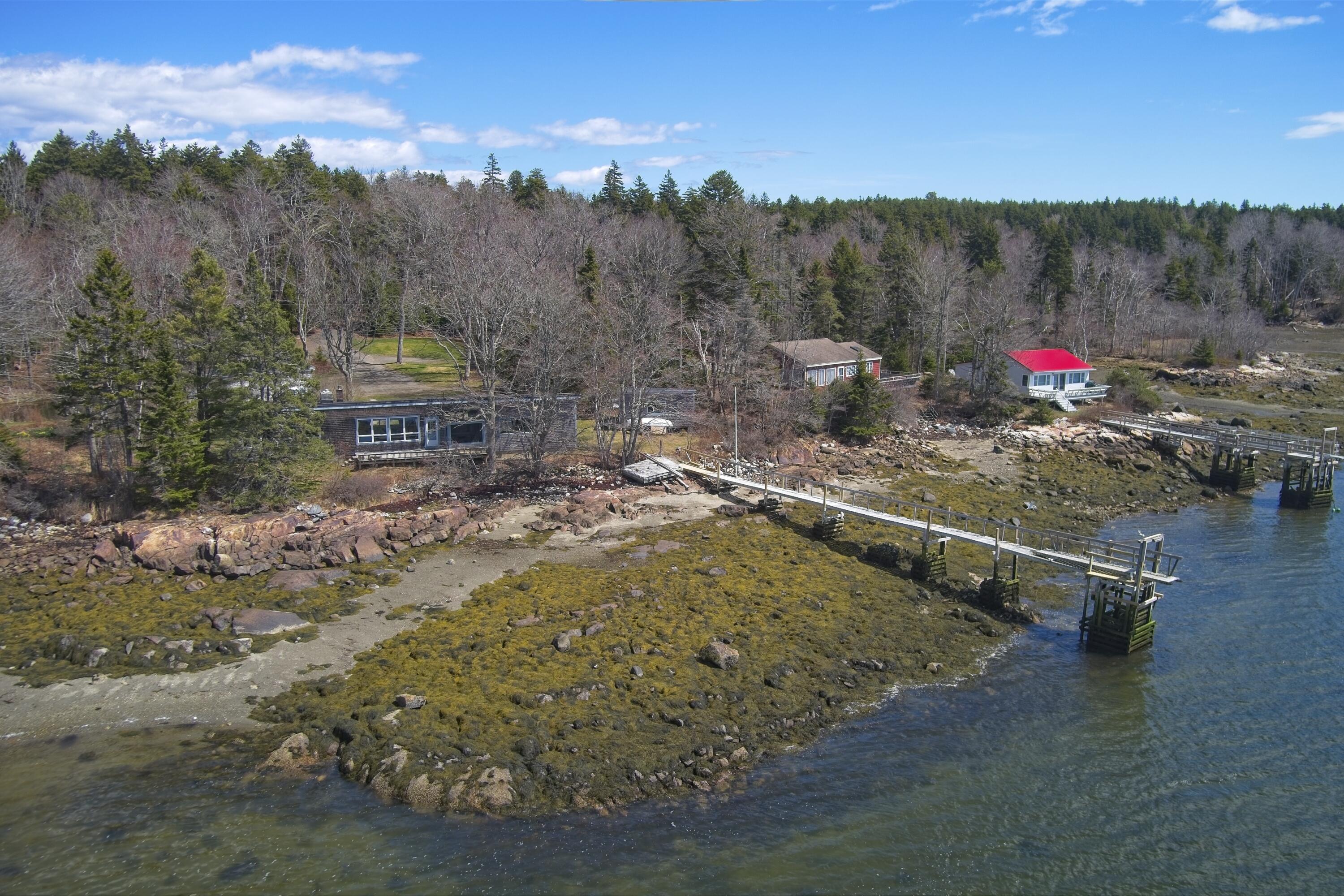 47 Teel Cove Road St. George, ME 04860 - Photo 2 of 44 Aerial view of home and pier