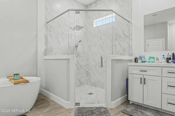 a bathroom with a shower