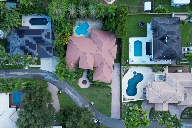 an aerial view of multiple house