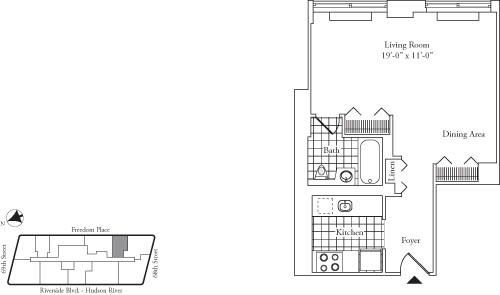 180 Riverside Boulevard, Unit 20F Manhattan, NY 10069 - Photo 1 of 1 a picture of a floor plan